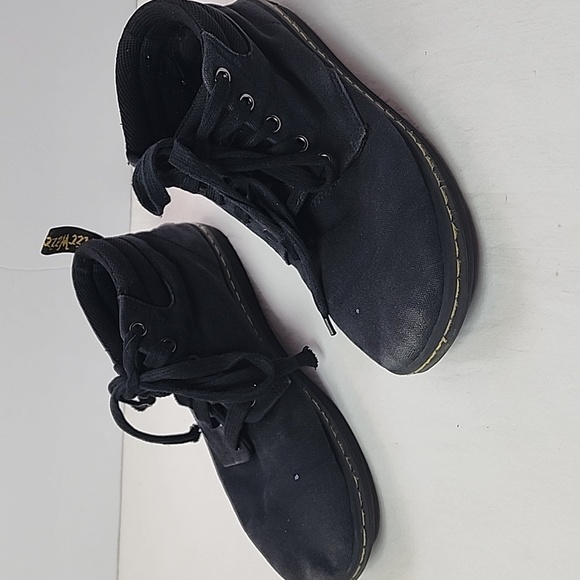Dr. Martens Size 9 Alfie Black Canvas Combat Boots Shoes - Picture 5 of 10
